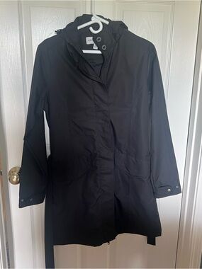 Port Authority Black Hooded Trench Coat